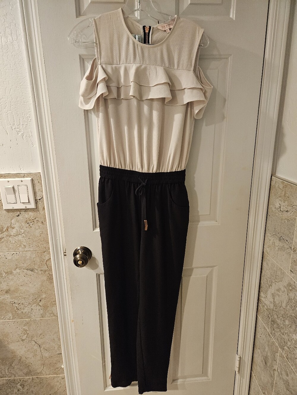 Ted Baker Toriil Ruffle Cold Shoulder Jumpsuit - Picture 6 of 13